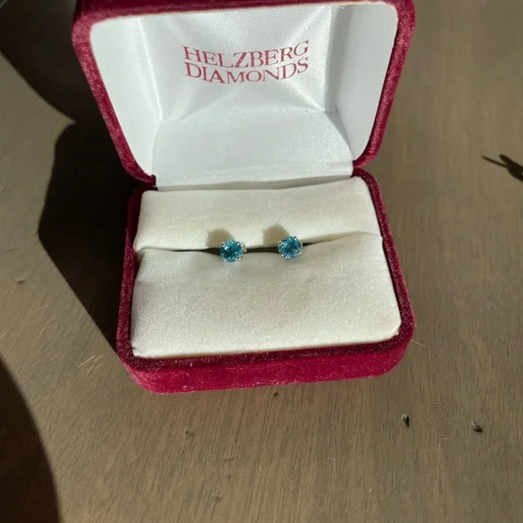 Pink sapphire heart ring, blue topaz earrings, diamonds ring